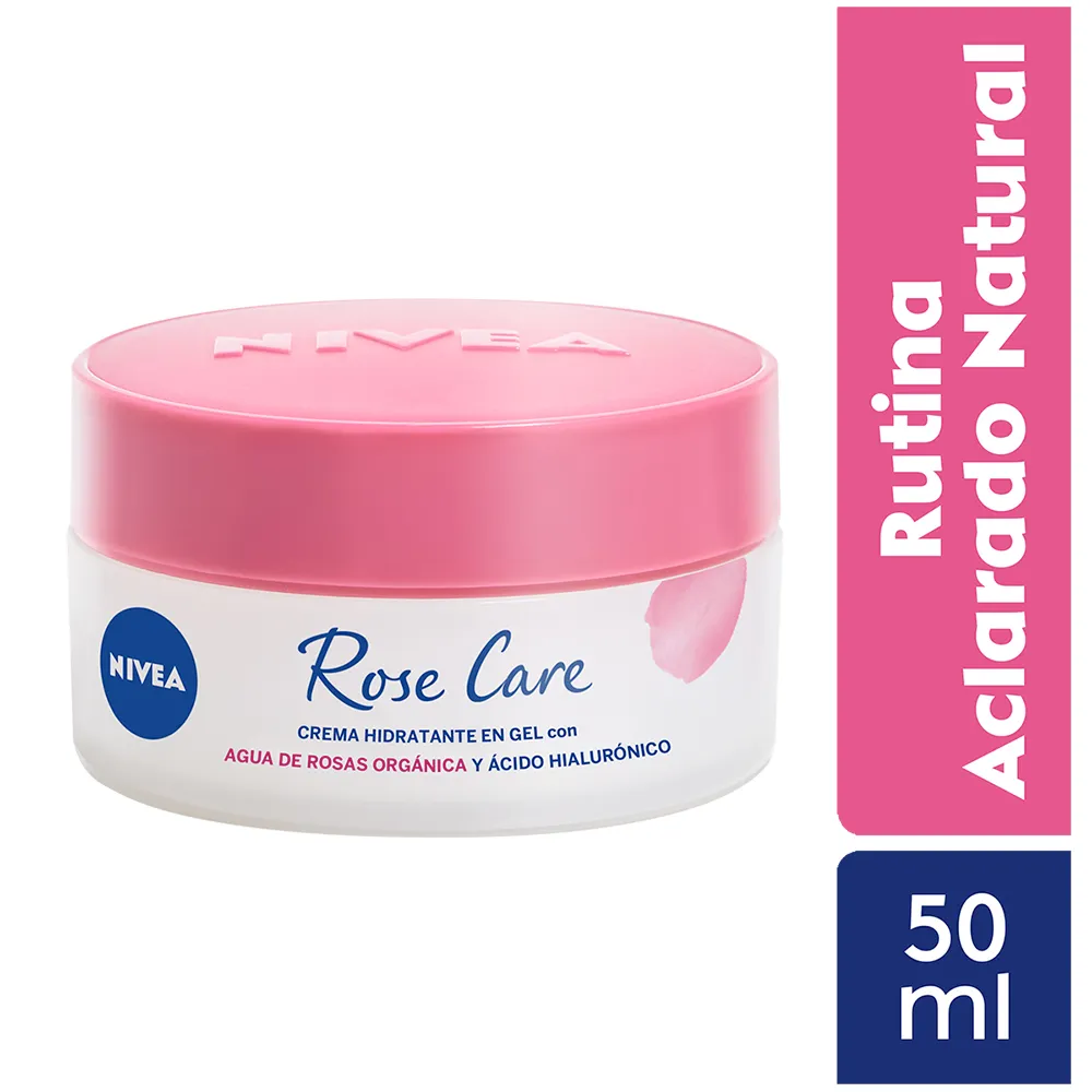 Crema Facial Hidratante En Gel Nivea Rose Care Con Ácido Hialurónico - Frasco 50Ml