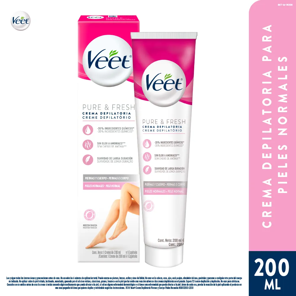 Crema Veet Depilatoria Piel Normal 200Ml Pure